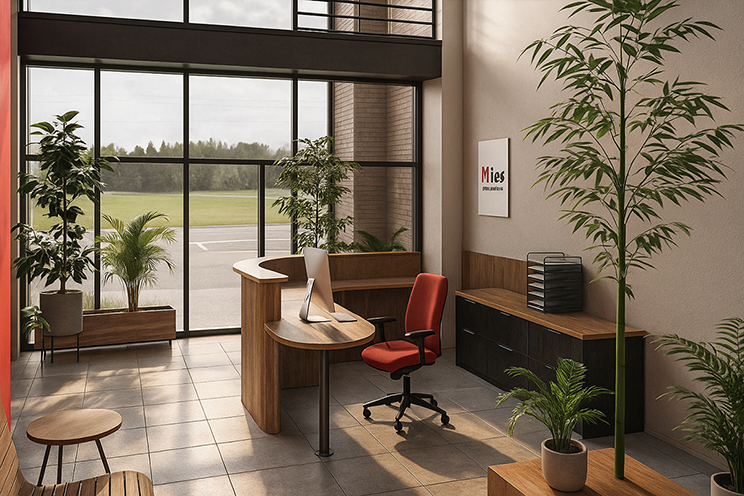 Aménagement d’une banque d’accueil sur mesure pour un cabinet d’expertise comptable à Méjannes-les-Alès