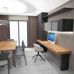 vue 3D bureau et salle à manger